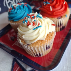 Red White and Blueberry Cupcakes